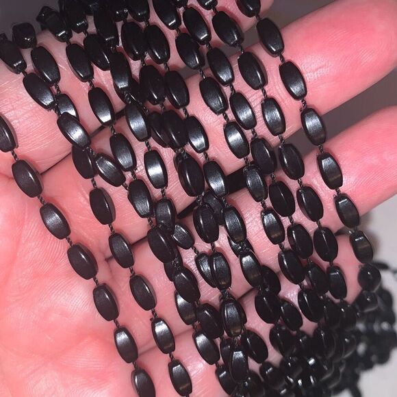 Vintage MCM Whimsigoth Black Beaded Multi Strand Necklace 25” - Picture 16 of 16
